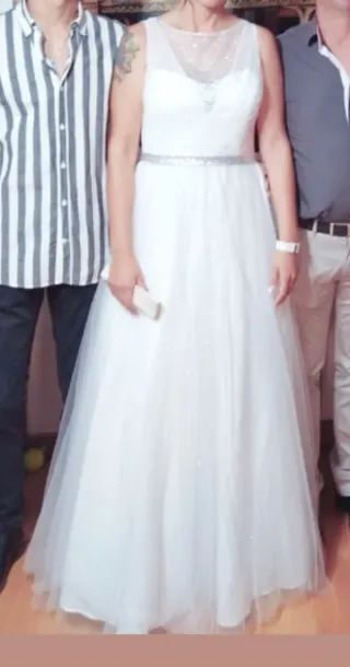 Vestido de Novia Blanco con Pedrería