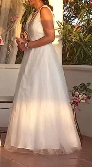 Vestido de Novia Blanco con Pedrería