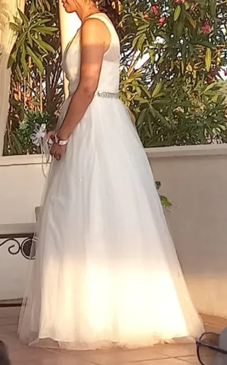 Vestido de Novia Blanco con Pedrería