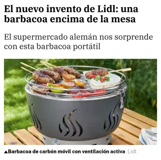 Barbacoa Carbón Portátil Ventilada