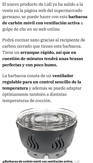 Barbacoa Carbón Portátil Ventilada