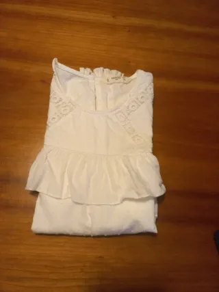 Blusa blanca niña Talla 11-12