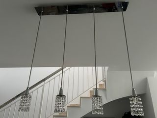 Lámpara moderna aluminio cristales