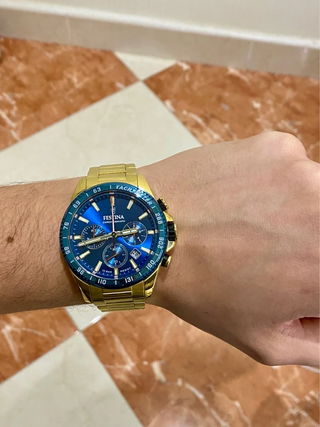 Reloj Festina F20634/3 Hombre Azul Dorado