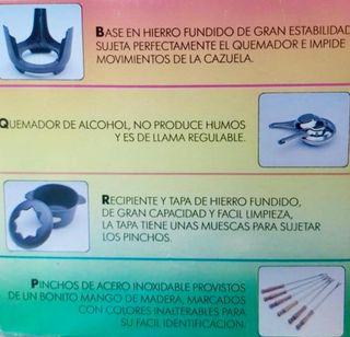 Olla Fondue Hierro Fundido Negra