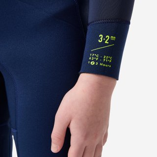 Neopreno surf Niños agua templada 3/2 mm 500 azul marino