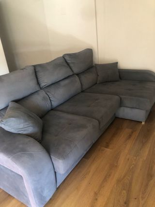 Sofá chaise longue gris petróleo