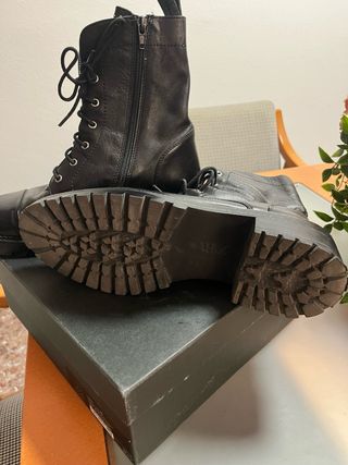 Botines de piel mujer negros