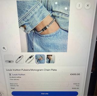 Pulsera Louis Vuitton Acero Inoxidable Negra