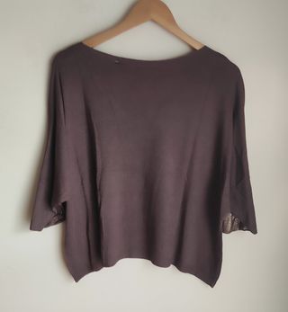 Jersey metalizado marrón chocolate talla única