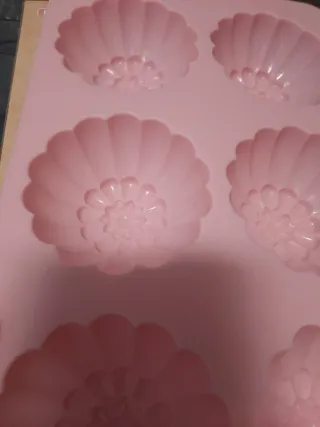 Forma Silicone 6 Mini Muffins Flor Rosa