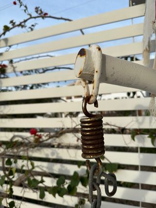 Sillón Colgante Jardín Mimbre Blanco