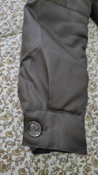 Giacca trapuntata verde militare Foglie Rosse