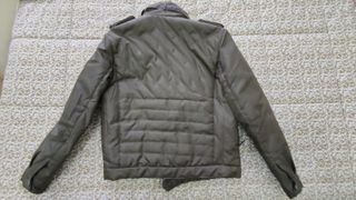 Giacca trapuntata verde militare Foglie Rosse