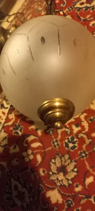 Lampadario vintage vetro e metallo
