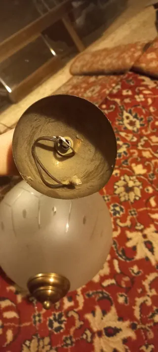 Lampadario vintage vetro e metallo