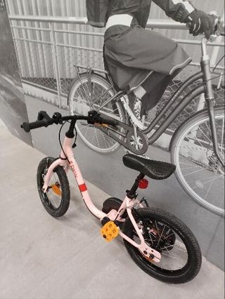 Bicicleta Niños 14" 3-5 Años 2 en 1 Discover 500 Rosa