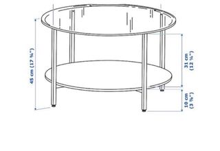 Mesa de centro redonda cristal y metal