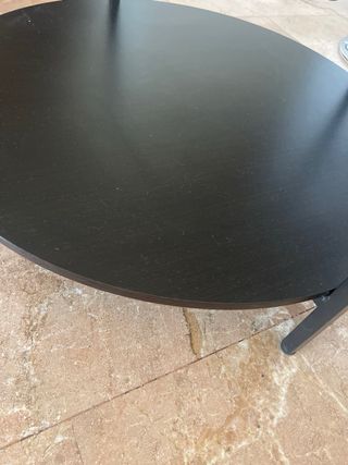 Mesa de centro redonda cristal y metal