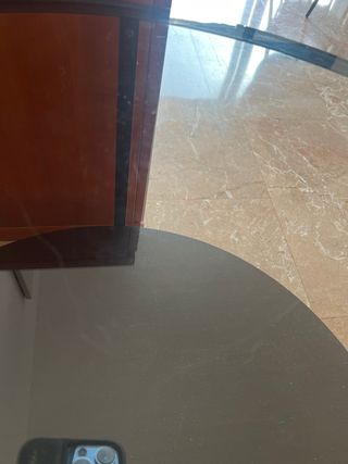 Mesa de centro redonda cristal y metal