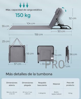 Juego de 2 Tumbonas de Playa - SONGMICS