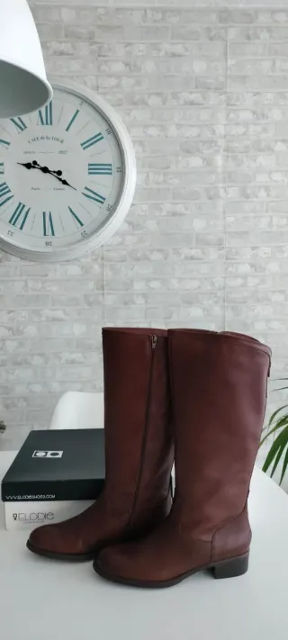 Botas de piel Elodie marrones altas sin estrenar