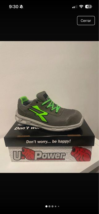 Zapatillas U Power Talla 43 Gris/Verde