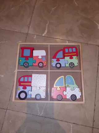 Puzzle madera infantil vehículos