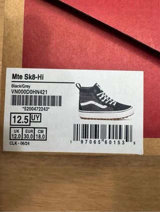 Zapatillas Vans niño negras y grises talla 30