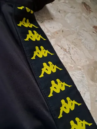 Felpa Kappa Vintage Zip Nera Gialla