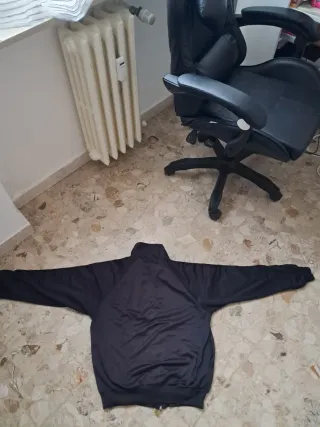 Felpa Kappa Vintage Zip Nera Gialla