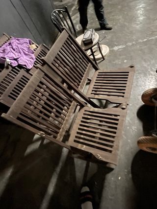 Sillas de madera haya para jardín (. Tienen polvo