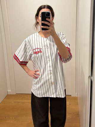 Camiseta Baseball SAXO Rayas Rojas Blancas