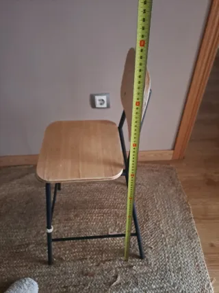 Silla alta / Taburete estilo industrial - Madera