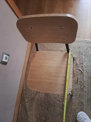 Silla alta / Taburete estilo industrial - Madera