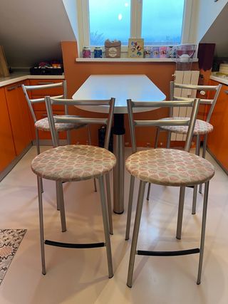 Set 4 sgabelli cucina alluminio verniciato