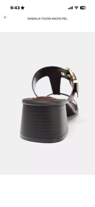 Sandalia piel tacón ancho