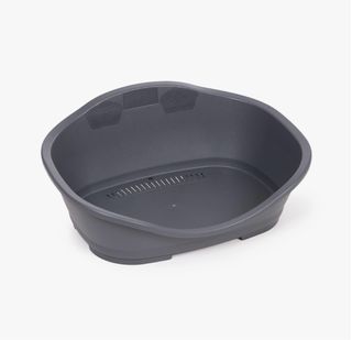 Cama para perro gris.