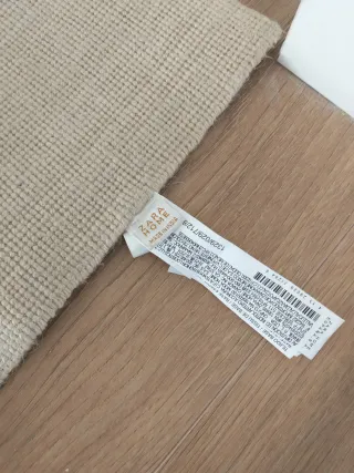 Alfombra de Yute Beige hecha a mano a estrenar