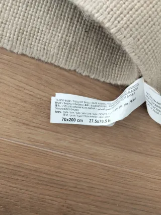 Alfombra de Yute Beige hecha a mano a estrenar