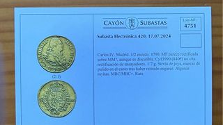 Medio escudo Carlos IV 1790