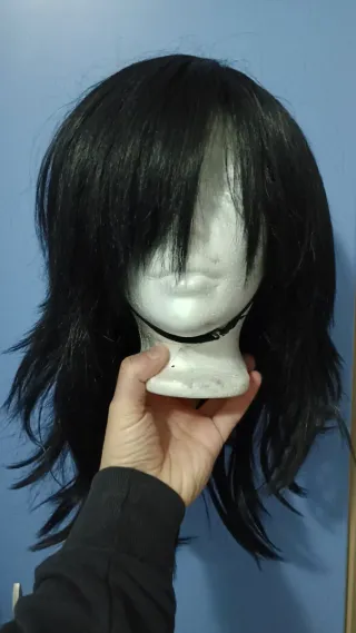 Parrucca nera cosplay taglia unica