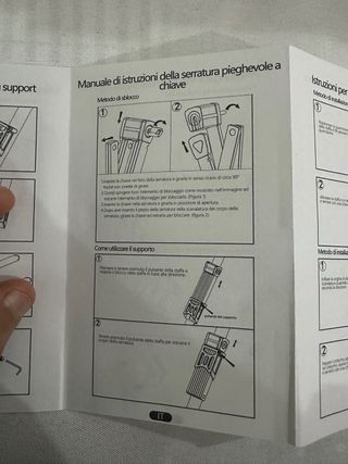 Lucchetto Bici Pieghevole Antifurto 130cm