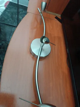 Lámpara de techo plateada 3 halógenos