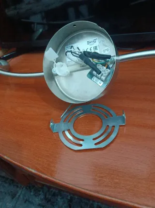 Lámpara de techo plateada 3 halógenos