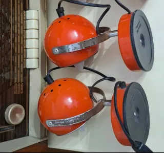 2 Lampade Veneta Lumi Space Age Rosse