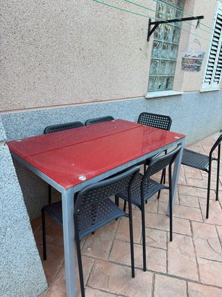 Mesa de jardín/cocina con 4 sillas