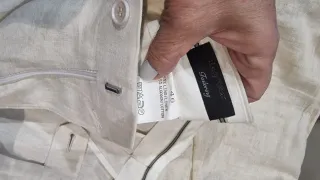 Pantalón Lino Caballero Talla 46 Beige