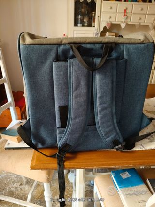 Trasportino per cani/gatti blu e grigio