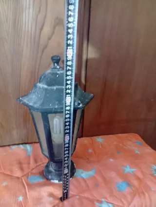 Lámpara exterior hierro y cristal